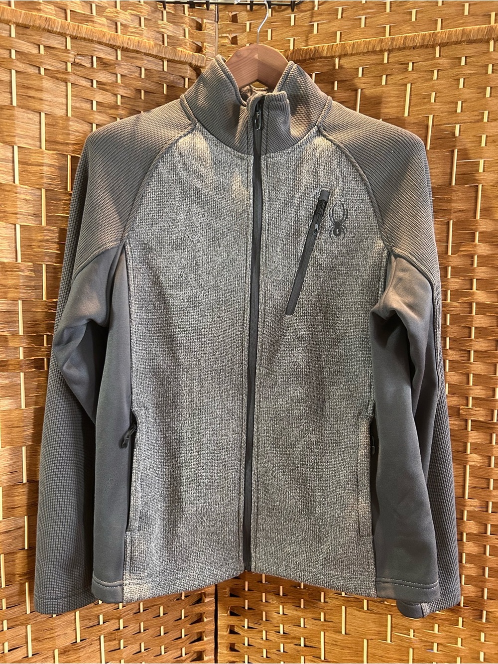 Spyder Gray Full Zip Sweater Fleece Jacket Performance Outdoor Medium